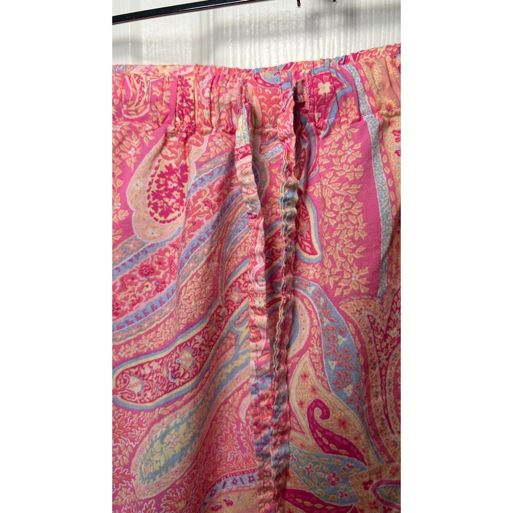 Lauren Ralph Lauren Pajama Set Paisley Small Pink 3/4 Sleeve Button Front RLL - Picture 7 of 11
